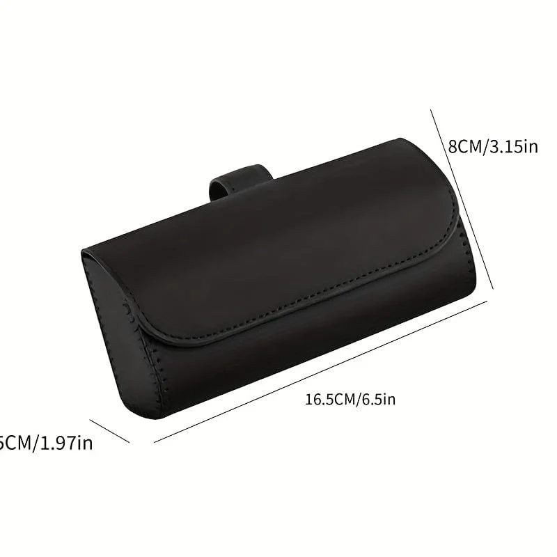 1-teiliges Sonnenbrillenetui für die Autoblende, Brillenhalter-Clip aus PU-Leder für die Sonnenblende, Aufbewahrungsbox für Brillen mit verstecktem Magnetverschluss