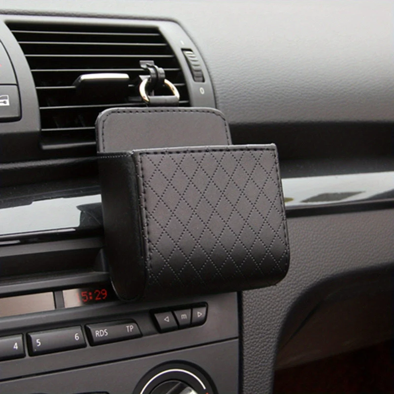 1 Packung Aufbewahrungstasche für Lüftungsschlitze, Autozubehör, multifunktionale Aufbewahrungsbox aus Leder für Lüftungsschlitze, Telefonhalter, Organizer-Tasche