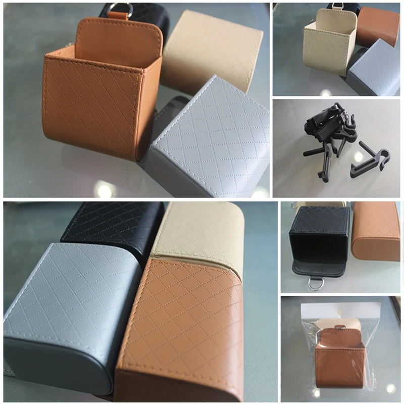 1 Packung Aufbewahrungstasche für Lüftungsschlitze, Autozubehör, multifunktionale Aufbewahrungsbox aus Leder für Lüftungsschlitze, Telefonhalter, Organizer-Tasche
