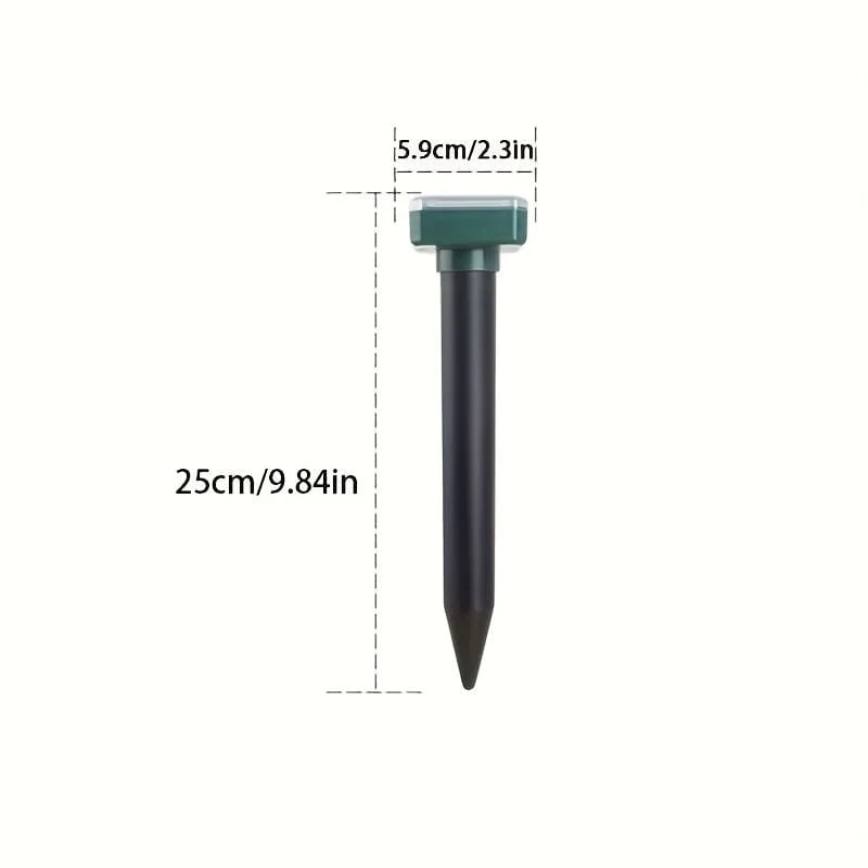 1/2 Stück, Ultraschall-Solar-Schädlingsvertreiber, Bewegungsmelder, wasserdicht, für Garten, Nutztiere, Insekten, Maulwürfe, Vögel, Schlangen (10 m/20 m/50 m)
