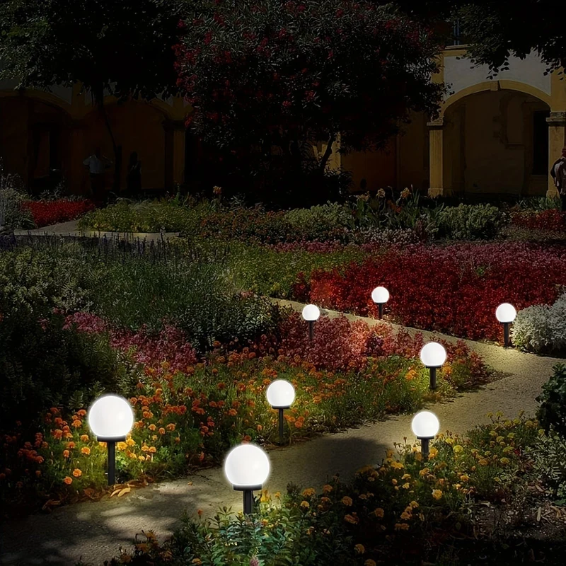 3er-Pack Solar-Gartenleuchte, kleine weiße Kugelleuchte, runde Kugelbirnenleuchte, LED-Außendekoration, Landschaft, Garten, Villa, Rasenleuchte, Bodensteckerleuchte, wasserdicht