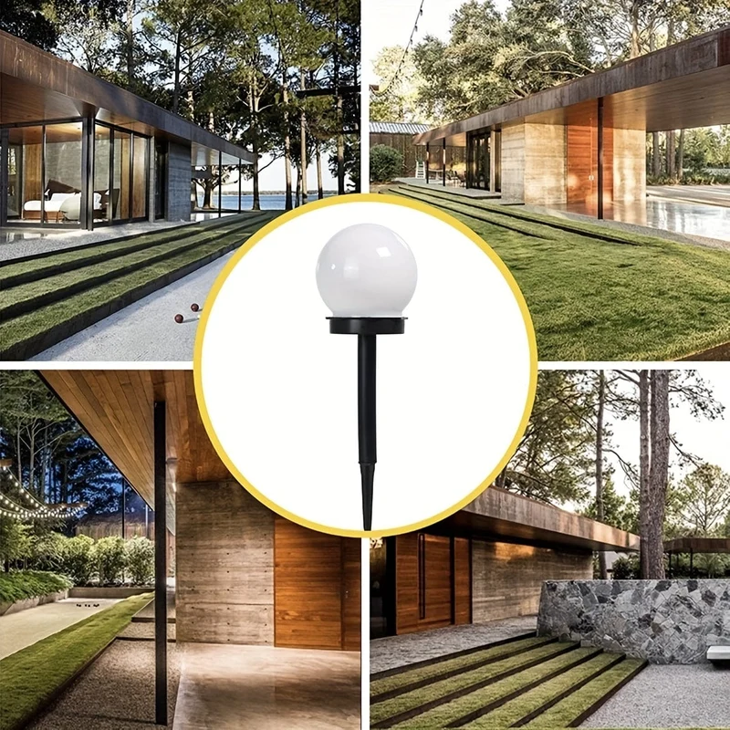 3er-Pack Solar-Gartenleuchte, kleine weiße Kugelleuchte, runde Kugelbirnenleuchte, LED-Außendekoration, Landschaft, Garten, Villa, Rasenleuchte, Bodensteckerleuchte, wasserdicht