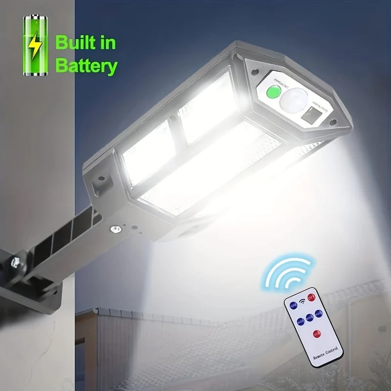 1 Stück 6500 K superhelle LED-Solar-Wandleuchte, Bewegungssensor, 3 Beleuchtungsmodi, Outdoor-Garten-Sicherheits-Straßenhof-Lampe mit Batterie