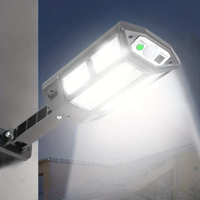 1 Stück 6500 K superhelle LED-Solar-Wandleuchte, Bewegungssensor, 3 Beleuchtungsmodi, Outdoor-Garten-Sicherheits-Straßenhof-Lampe mit Batterie