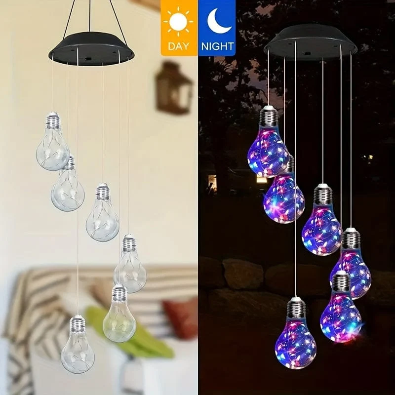 1 Packung, Solar-Windspiele mit bunten Lichtern für draußen, hängende Solarlichter-Windspiele für Frauen, Oma, Mutter, Geburtstag, Windspiele, Weihnachtsdekoration für draußen, Garten, Balkon, Schlafzimmer, Hof