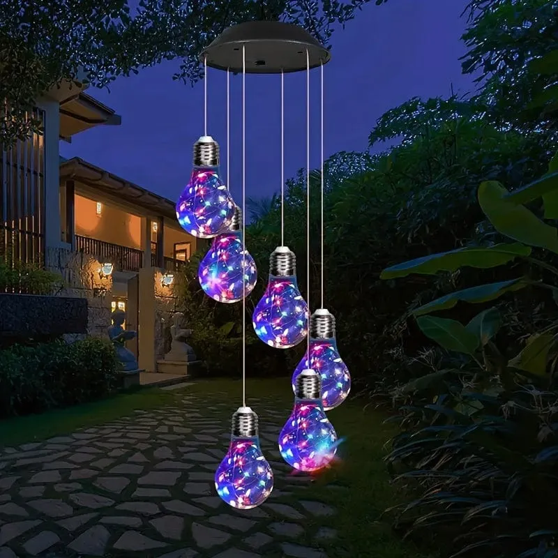 1 Packung, Solar-Windspiele mit bunten Lichtern für draußen, hängende Solarlichter-Windspiele für Frauen, Oma, Mutter, Geburtstag, Windspiele, Weihnachtsdekoration für draußen, Garten, Balkon, Schlafzimmer, Hof