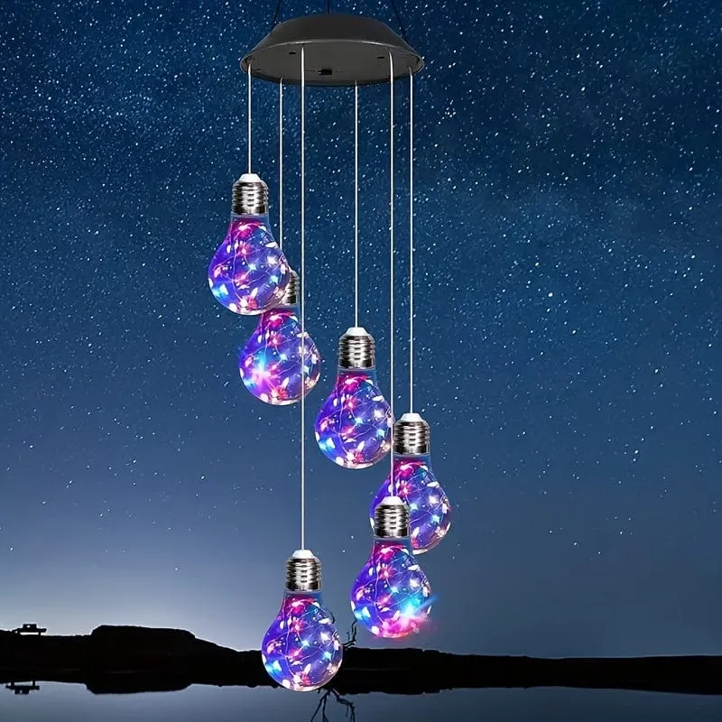 1 Packung, Solar-Windspiele mit bunten Lichtern für draußen, hängende Solarlichter-Windspiele für Frauen, Oma, Mutter, Geburtstag, Windspiele, Weihnachtsdekoration für draußen, Garten, Balkon, Schlafzimmer, Hof