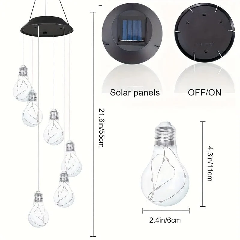 1 Packung, Solar-Windspiele mit bunten Lichtern für draußen, hängende Solarlichter-Windspiele für Frauen, Oma, Mutter, Geburtstag, Windspiele, Weihnachtsdekoration für draußen, Garten, Balkon, Schlafzimmer, Hof