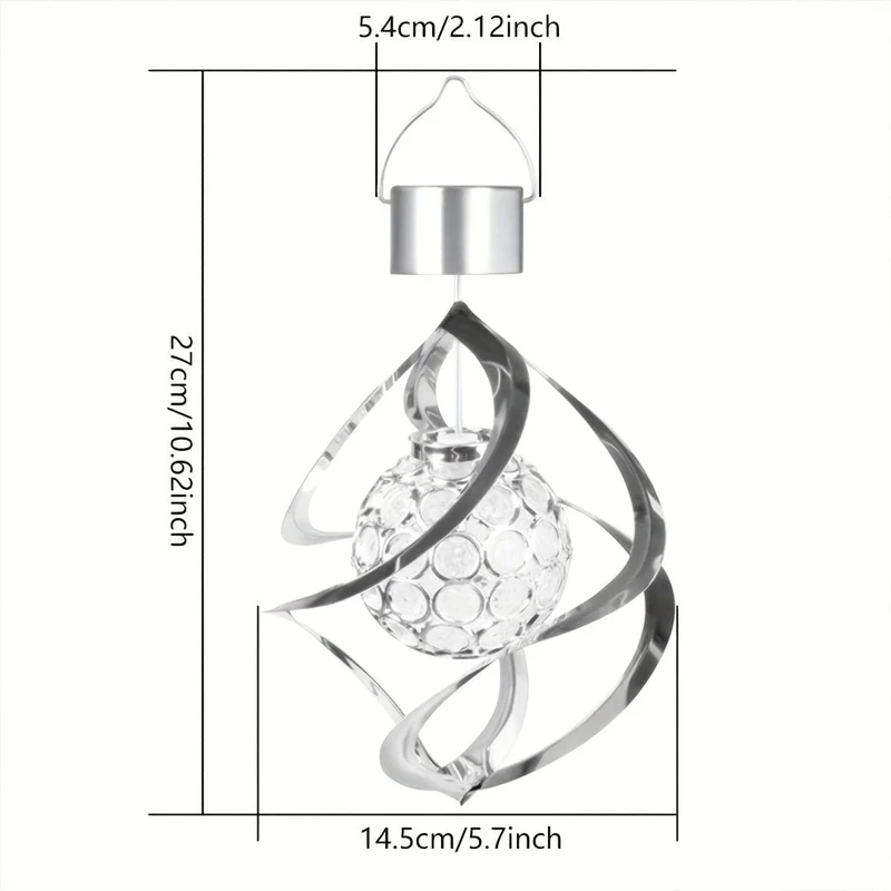 1 Stück Windspinner-Solarlicht, LED-Windspiele, Outdoor-Dekoration, wechselnde Farbe, Kugel-Windspiele, Solar-Hängelaterne für Zuhause, Garten, Außendekoration