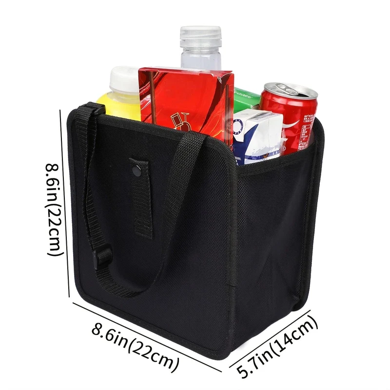 Hängender Auto-Mülleimer, Armlehnenbox, hängender Müllkorb, 2 Gallonen, wasserdicht, schwarzer Müll-Organizer, Auto-Innenzubehör