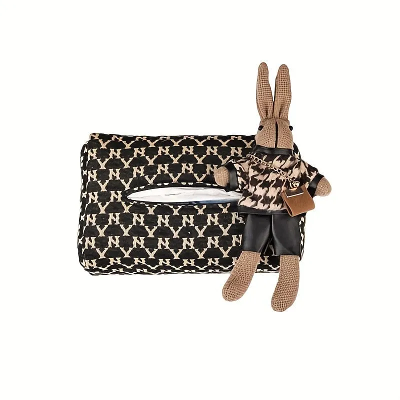 Modische und langlebige Auto-Taschentuchbox mit süßer Hasenpuppe – perfektes Geschenk für Fahrer, um sauber und ordentlich zu bleiben.