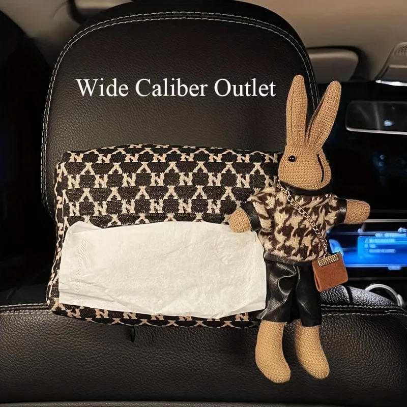 Modische und langlebige Auto-Taschentuchbox mit süßer Hasenpuppe – perfektes Geschenk für Fahrer, um sauber und ordentlich zu bleiben.