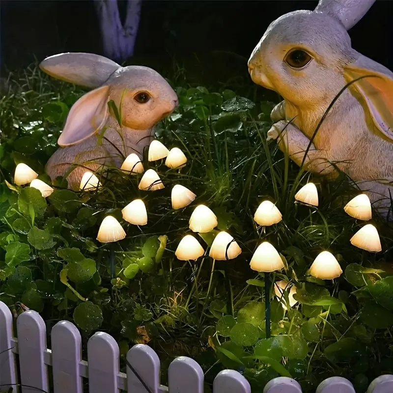 1 Set Solar kleiner Pilz 10 Lichter, wasserdichte Solar-Terrassenlichter, Solar-Lichterketten, für Garten, Hof, Veranda, Hochzeit, Party-Dekoration
