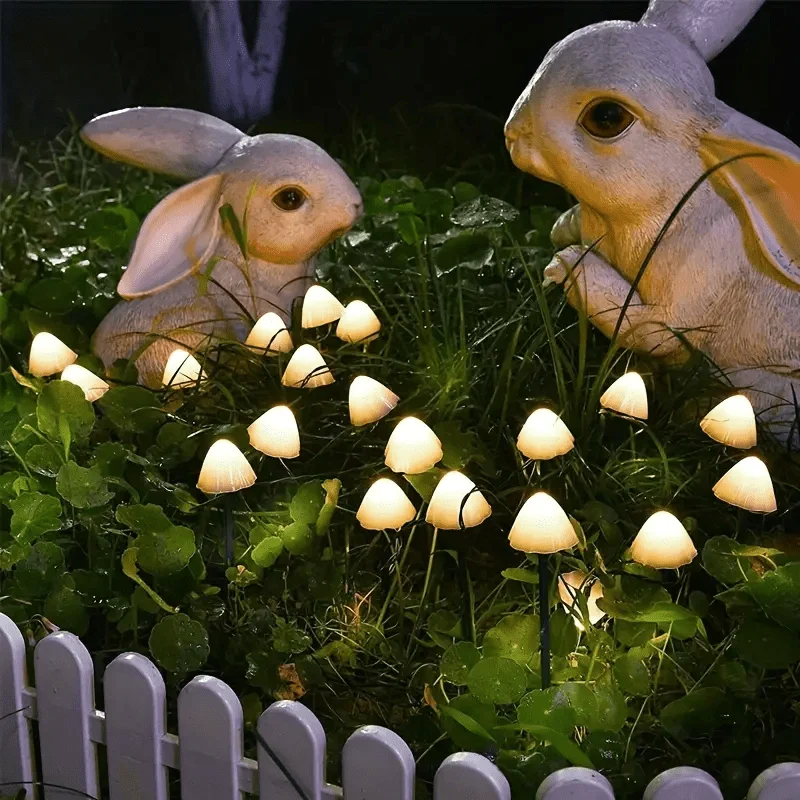 1 Set Solar kleiner Pilz 10 Lichter, wasserdichte Solar-Terrassenlichter, Solar-Lichterketten, für Garten, Hof, Veranda, Hochzeit, Party-Dekoration