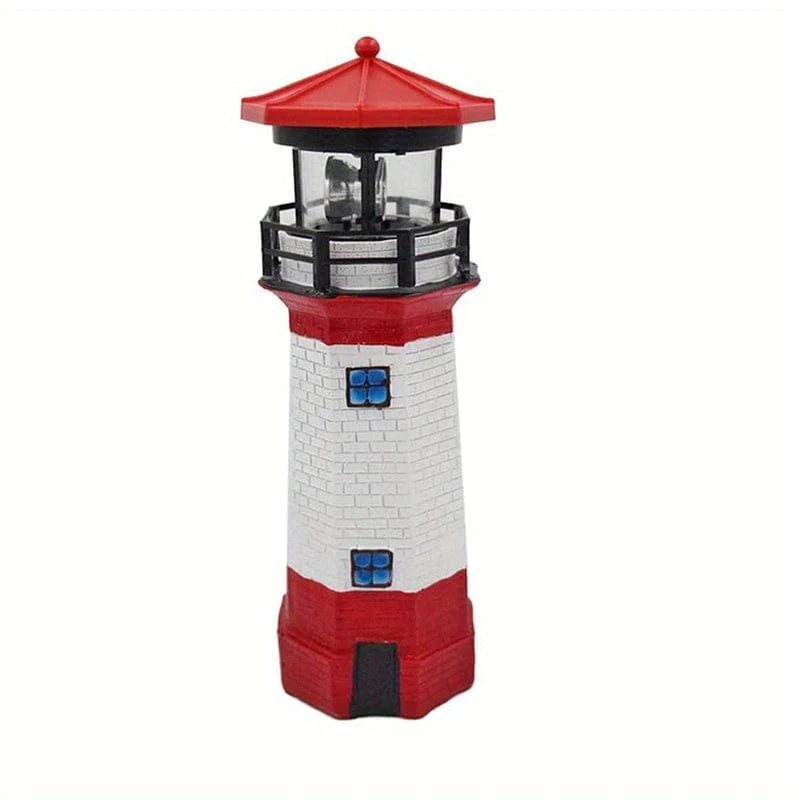 1 Stück Solar-Leuchtturm-Licht für den Außenbereich, rotierende Lampe, Solar-Gartenleuchten, Leuchtturm-Solar-LED-Licht, Gartenzaun-Hof-Außendekoration, intelligente Sensor-Leuchtfeuer-Rotationsstrahllampe, Sensor-Rotationslampe,