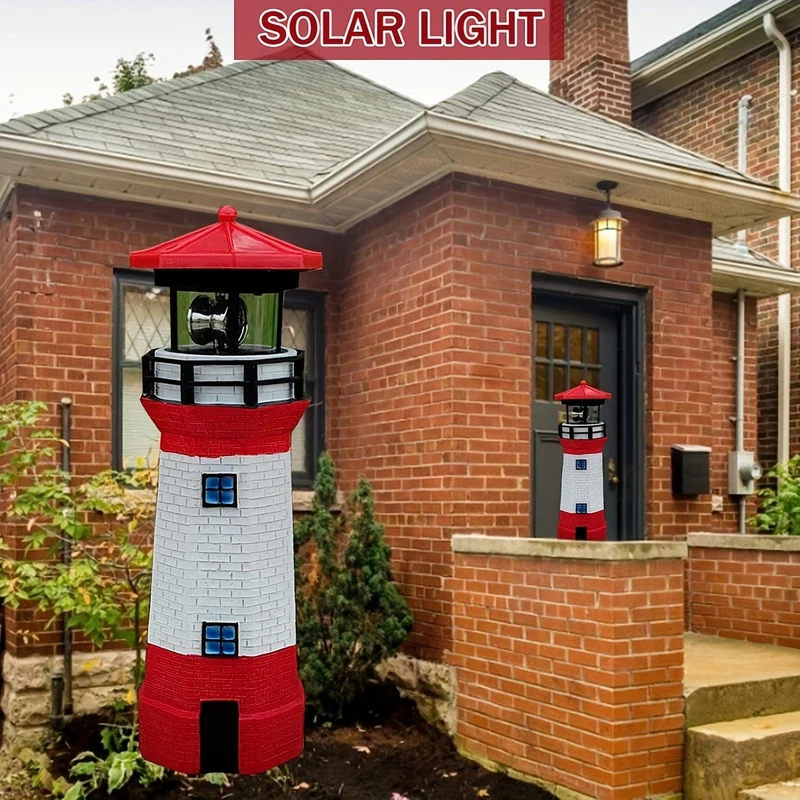 1 Stück Solar-Leuchtturm-Licht für den Außenbereich, rotierende Lampe, Solar-Gartenleuchten, Leuchtturm-Solar-LED-Licht, Gartenzaun-Hof-Außendekoration, intelligente Sensor-Leuchtfeuer-Rotationsstrahllampe, Sensor-Rotationslampe,