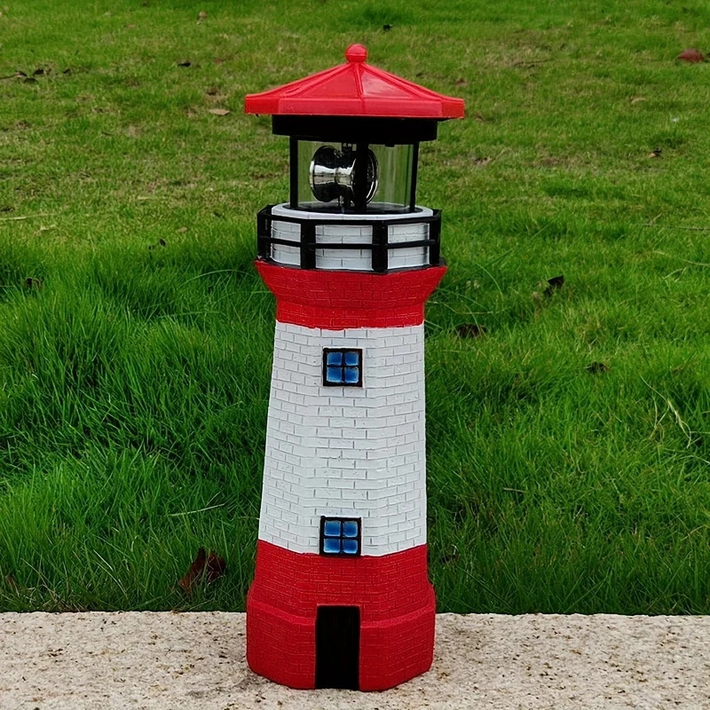 1 Stück Solar-Leuchtturm-Licht für den Außenbereich, rotierende Lampe, Solar-Gartenleuchten, Leuchtturm-Solar-LED-Licht, Gartenzaun-Hof-Außendekoration, intelligente Sensor-Leuchtfeuer-Rotationsstrahllampe, Sensor-Rotationslampe,