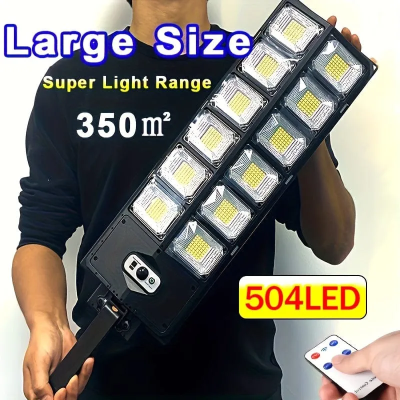 1 x 504 LED-Solar-Induktions-Straßenlaterne, starkes Licht, zweireihiges Sensorlicht, wasserdicht und sonnenbeständig, häufig verwendet in Außenhöfen, Gärten, Innenhöfen, Straßen und Gehwegen