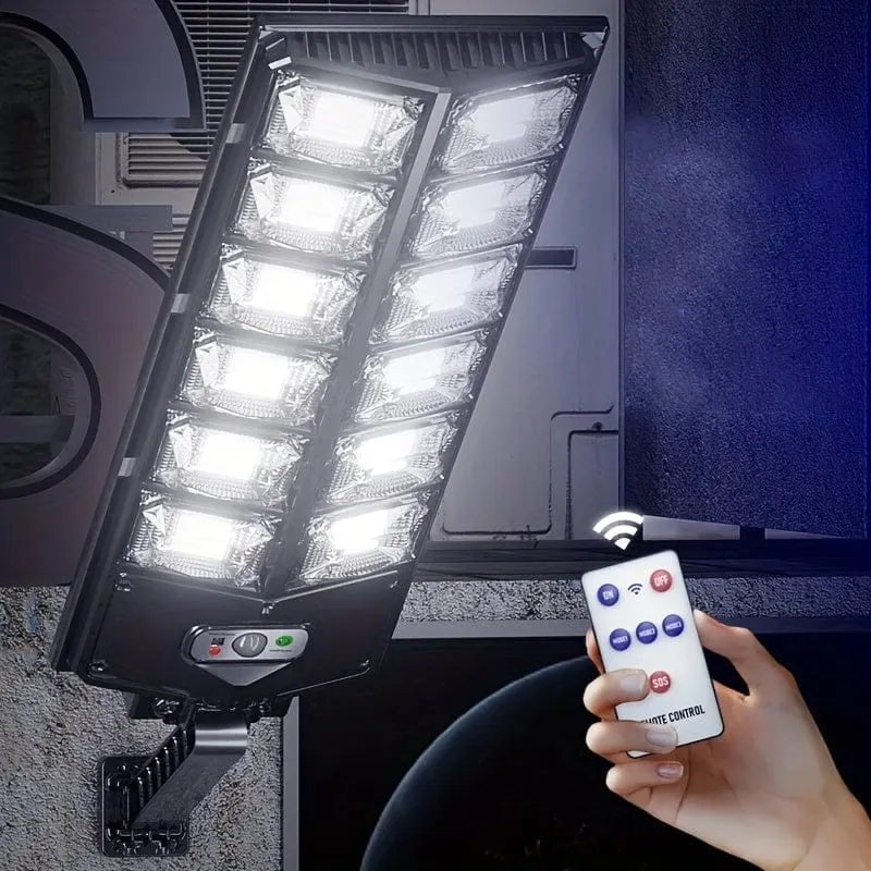 1 x 504 LED-Solar-Induktions-Straßenlaterne, starkes Licht, zweireihiges Sensorlicht, wasserdicht und sonnenbeständig, häufig verwendet in Außenhöfen, Gärten, Innenhöfen, Straßen und Gehwegen