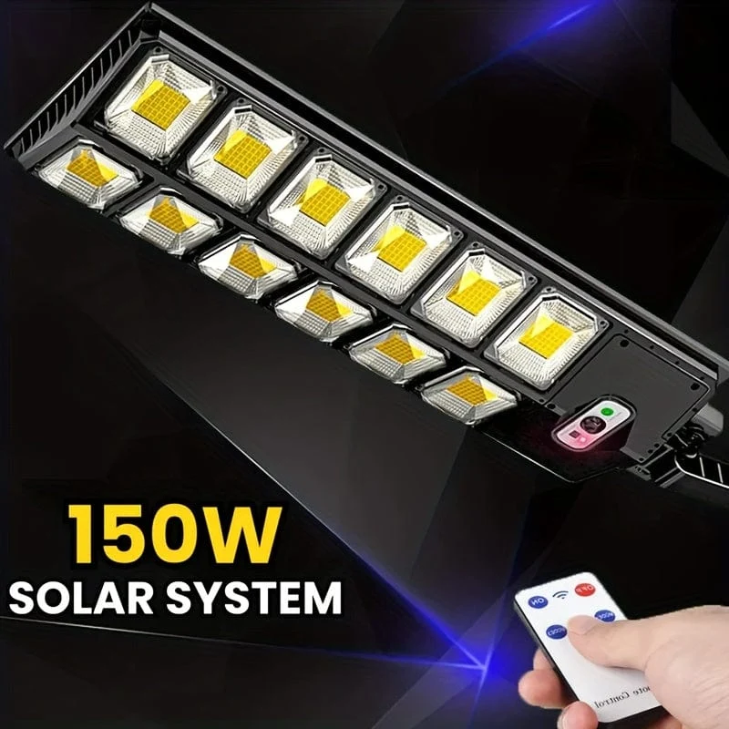 1 x 504 LED-Solar-Induktions-Straßenlaterne, starkes Licht, zweireihiges Sensorlicht, wasserdicht und sonnenbeständig, häufig verwendet in Außenhöfen, Gärten, Innenhöfen, Straßen und Gehwegen