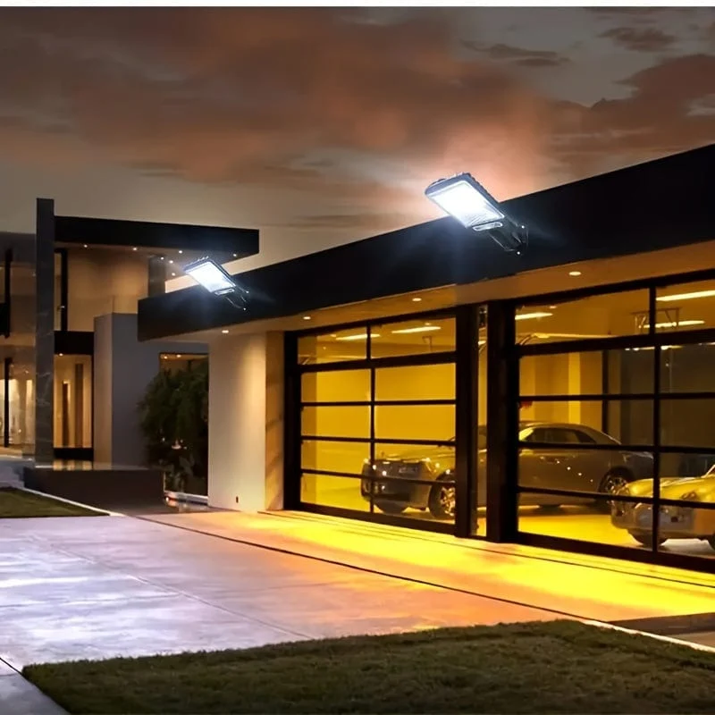 NEU 1 Stück 2200 W Solar-Straßenleuchte für den Außenbereich, Induktions-Gartenleuchte für den menschlichen Körper mit Fernbedienung, LED-Wandleuchte, wasserdichte Gartenleuchte