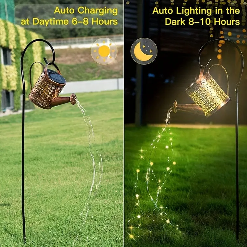 2er-Pack Solarleuchten für den Außenbereich, dekorative Solarlaterne zum Aufhängen im Freien, wasserdichtes, ausgehöhltes Design, dekorative Retro-Solarleuchte aus Metall mit Haken für Gartentisch, Terrasse, Hof, Weg, Gehweg