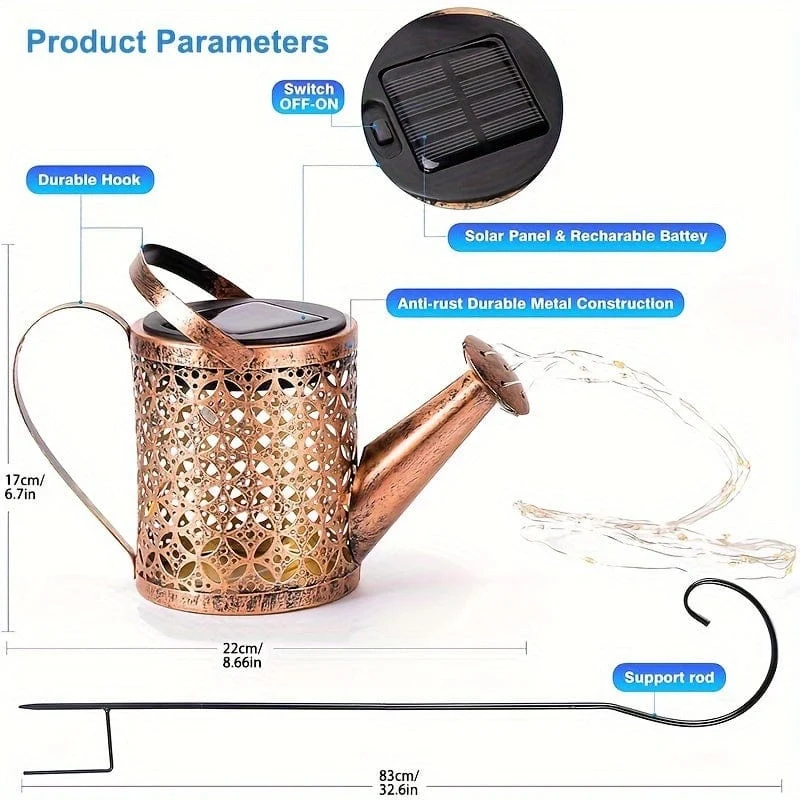 2er-Pack Solarleuchten für den Außenbereich, dekorative Solarlaterne zum Aufhängen im Freien, wasserdichtes, ausgehöhltes Design, dekorative Retro-Solarleuchte aus Metall mit Haken für Gartentisch, Terrasse, Hof, Weg, Gehweg