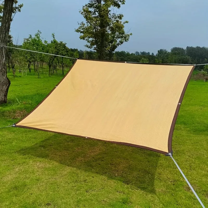 1 Stück verschlüsseltes Sonnenschutznetz, Sonnenschutztuch für Hof, Balkon, Garten, starkes und langlebiges, verdicktes Pflanzentierschuppen-Sonnenschutz-Sonnenschutzsegel, 2 m/6.56 Fuß x 4 m/13.12 Fuß