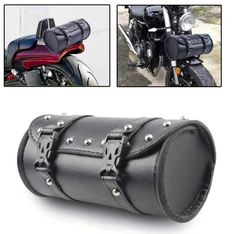 Universelle Motorrad-Lenkertasche, langlebige, wasserdichte Satteltaschen aus Leder, große Aufbewahrungstasche, Werkzeughaltertasche