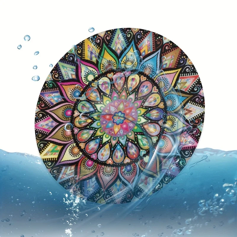 2 Stück Retro-Mandala-Blumen-saugfähige Auto-Getränkehalter-Untersetzermatten – Auto-Innenzubehör für Frauen, Wasserbecher-Untersetzer für Autos, Fahrzeuge und den Heimschreibtisch