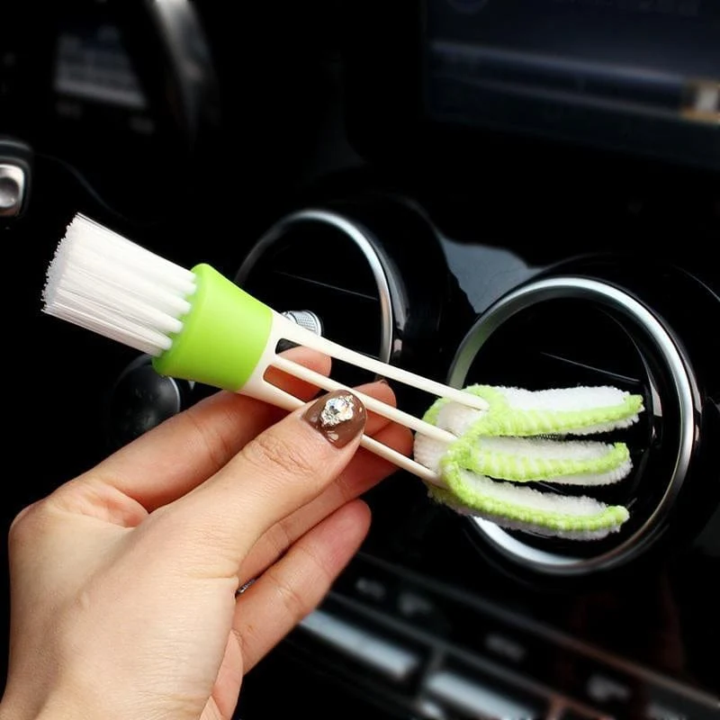1 Stück Multifunktions-Reinigungsbürste Auto-Lüftungsschlitz-Reiniger Mini-Staubwedel Doppelend-Mikrofaser-Staubwedel Abnehmbarer Stoffbezug Auto-Detailpflege-Werkzeuge
