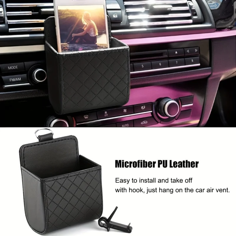 1 Stück Auto-Lüftungsschlitz-Handyhalter zum Aufhängen, Auto-Tasche, Auto-Handybox, Auto-Münzen-Aufbewahrungstasche, Auto-Organizer mit Haken