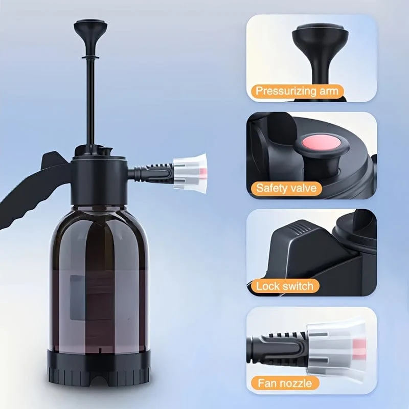 Autowaschschaum-Sprühdose, Haushaltshand-Autowaschspray, Gartenarbeit, Luftdruckspray, Schaumtopf, 2 l