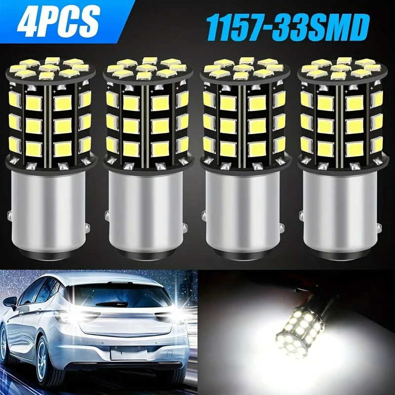 NEUE 4PCS 1157 33 SMD Weiß Auto Led Bremslichter Blinker Lampe Rückleuchten Auto Parkplatz Hinten Umge led-lampen