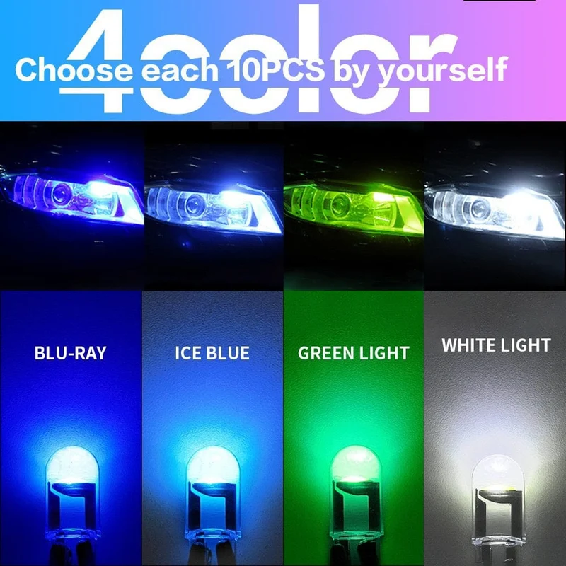 10 stücke W5w Led T10 Auto Licht Cob Glas 6000 karat Weiß Auto Automobil Kennzeichen Lampe Dome Licht Lesen drl Lampe Stil 12 v