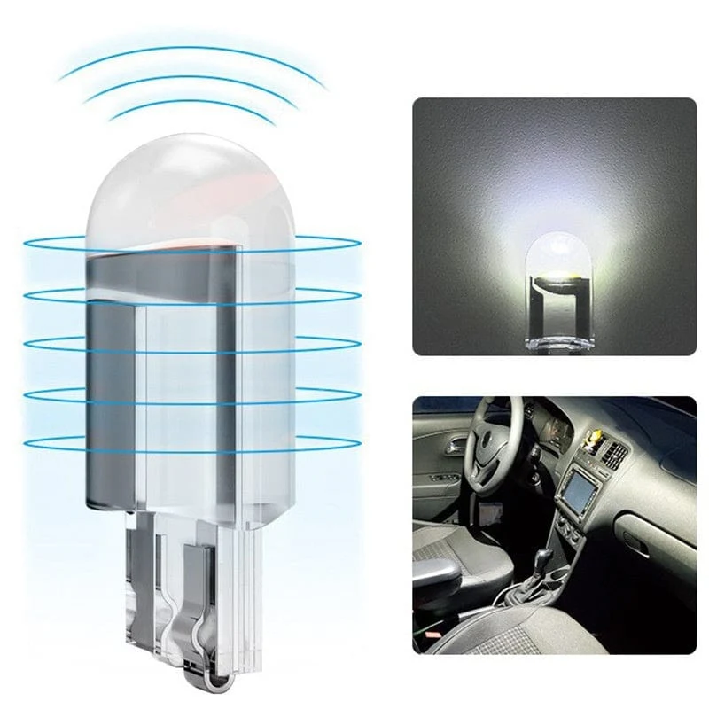 10 stücke W5w Led T10 Auto Licht Cob Glas 6000 karat Weiß Auto Automobil Kennzeichen Lampe Dome Licht Lesen drl Lampe Stil 12 v