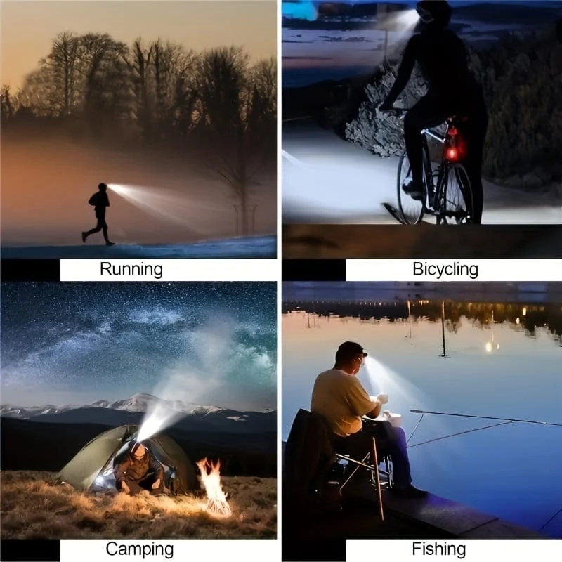Beleuchten Sie Ihre Outdoor-Camping-Abenteuer mit diesem über USB wiederaufladbaren LED-Scheinwerfer – multifunktionales Autolicht
