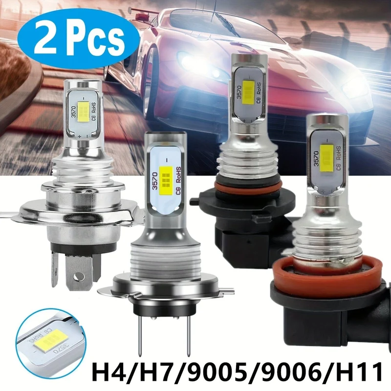 2 stücke H7 H4 H11 H8 9005 9006 H10 9145 3570 CSP LED Auto Motorrad Lkw Nebel Fahren Glühbirnen 6000 K Weiß Tagfahrlicht DRL Lampe 12 V