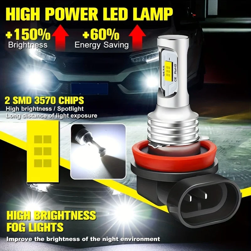 2 stücke H7 H4 H11 H8 9005 9006 H10 9145 3570 CSP LED Auto Motorrad Lkw Nebel Fahren Glühbirnen 6000 K Weiß Tagfahrlicht DRL Lampe 12 V