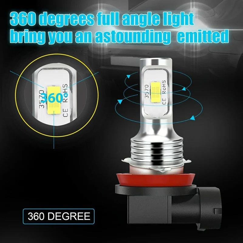 2 stücke H7 H4 H11 H8 9005 9006 H10 9145 3570 CSP LED Auto Motorrad Lkw Nebel Fahren Glühbirnen 6000 K Weiß Tagfahrlicht DRL Lampe 12 V