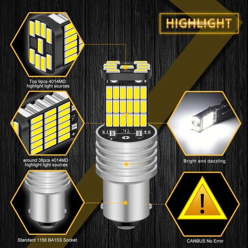 2 stücke 1156 Ba15s P21w Led Auto Lichter Rückfahr Back Up Lampen Tagfahrlicht 6000K Weiß 1200Lm super Helle Led
