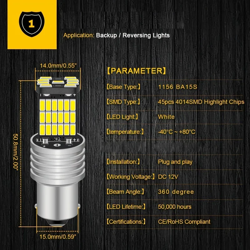 2 stücke 1156 Ba15s P21w Led Auto Lichter Rückfahr Back Up Lampen Tagfahrlicht 6000K Weiß 1200Lm super Helle Led