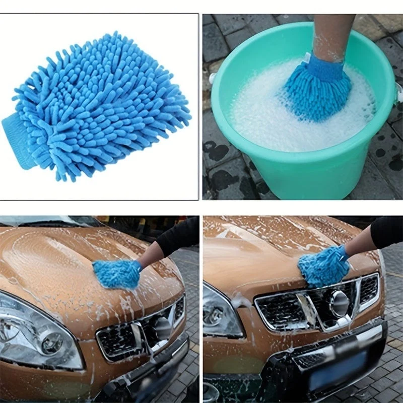 1 Stück Mikrofaser-Autowaschhandschuhe – kratzfestes Reinigungs- und Pflegewerkzeug für Autos und die Küche zu Hause