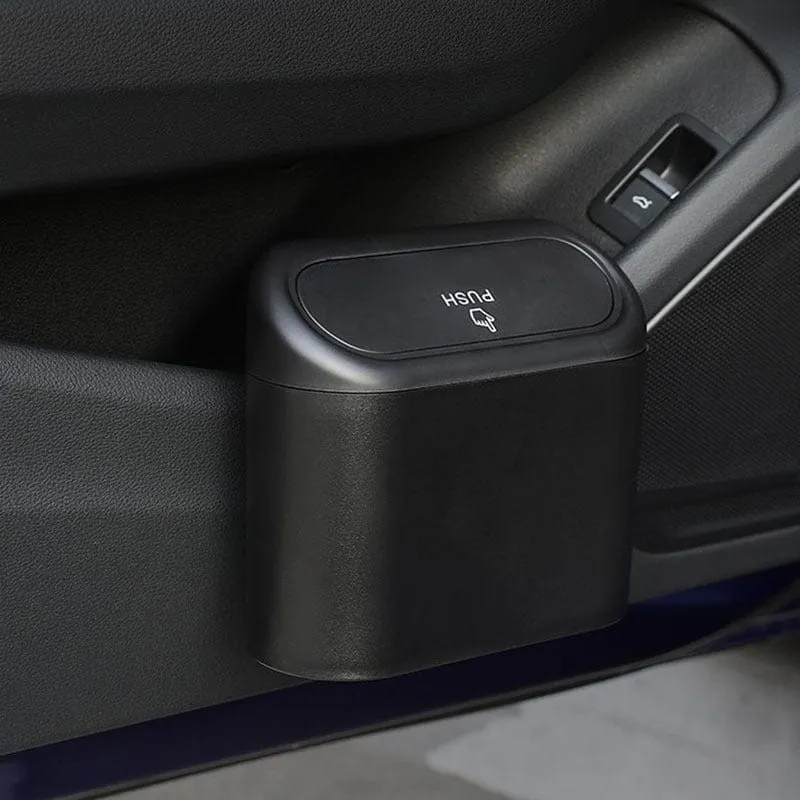 Auto-Mülleimer zum Aufhängen, Fahrzeug-Mülleimer, Staubschutzhülle, Aufbewahrungsbox, ABS, quadratisch, Presstyp, Mülleimer, Auto-Innenausstattung, Autozubehör