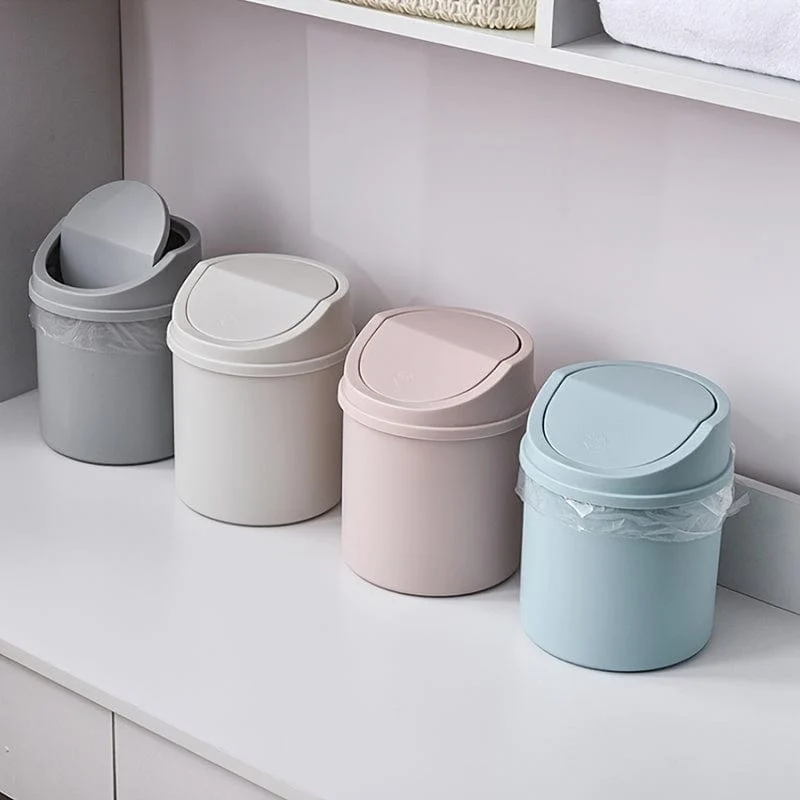 1 stück Mini-Desktop-Mülleimer Kleine Mülleimer-Röhre Mit Abdeckung Schlafzimmer Mülleimer Mülleimer Sauberer Arbeitsbereich Aufbewahrungsbox Home Desk Mülleimer