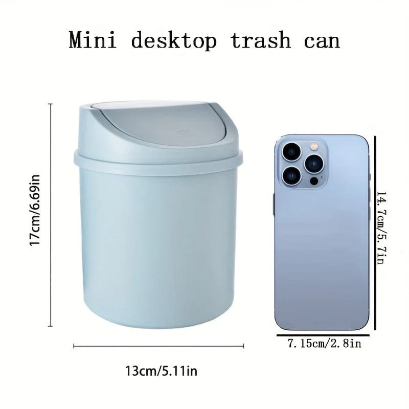 1 stück Mini-Desktop-Mülleimer Kleine Mülleimer-Röhre Mit Abdeckung Schlafzimmer Mülleimer Mülleimer Sauberer Arbeitsbereich Aufbewahrungsbox Home Desk Mülleimer