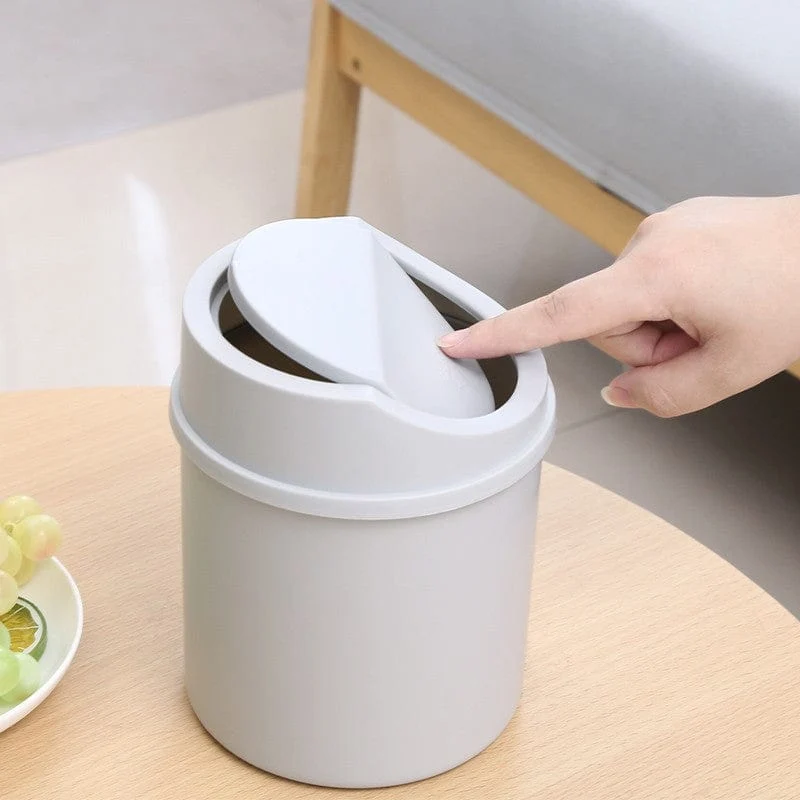 1 stück Mini-Desktop-Mülleimer Kleine Mülleimer-Röhre Mit Abdeckung Schlafzimmer Mülleimer Mülleimer Sauberer Arbeitsbereich Aufbewahrungsbox Home Desk Mülleimer