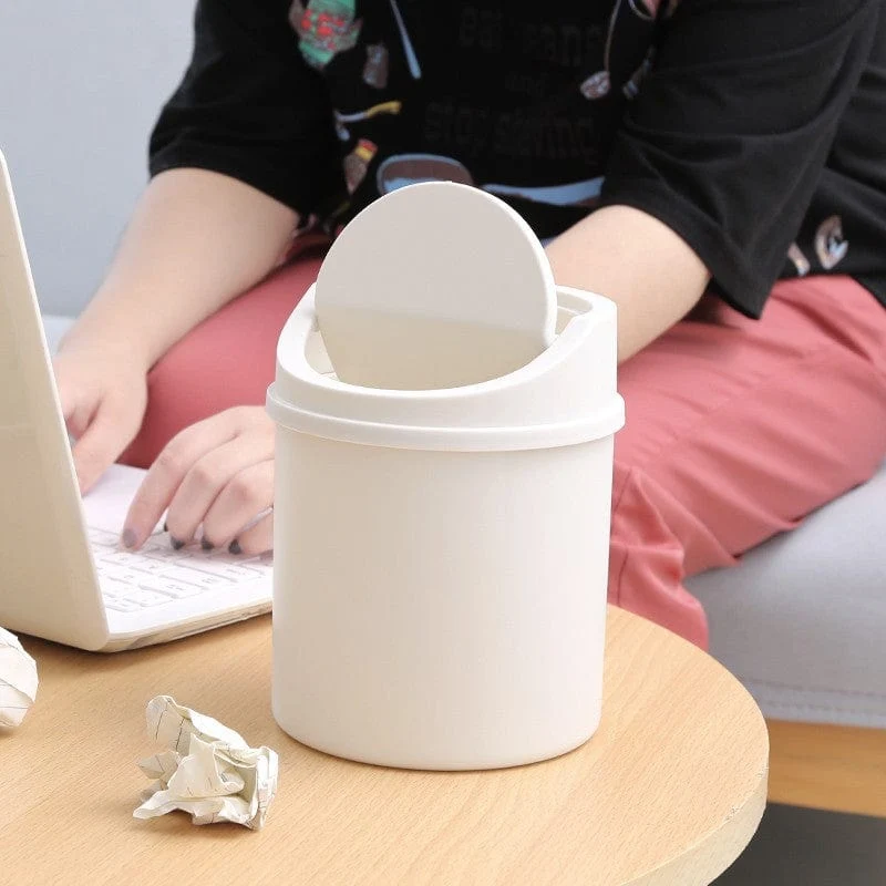 1 stück Mini-Desktop-Mülleimer Kleine Mülleimer-Röhre Mit Abdeckung Schlafzimmer Mülleimer Mülleimer Sauberer Arbeitsbereich Aufbewahrungsbox Home Desk Mülleimer