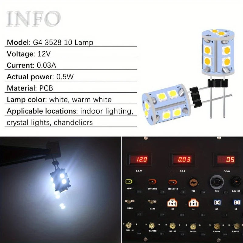 6 Stück X G4 12 V DC 10 Smd Warmweiß Marine Boot Camper 1210/3528 RV Jayco Glühbirne Lampe 3000 K