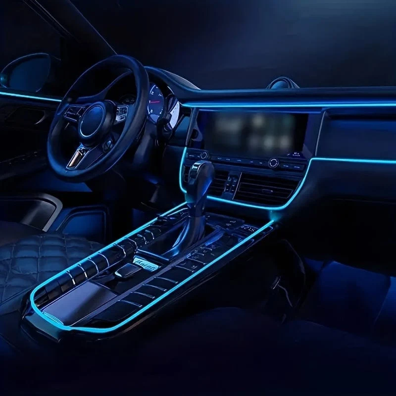 78.74 zoll Auto Innen Led Dekorative Lampe EL Verdrahtung Neon Streifen Für Auto Flexible Umgebungs Licht USB Party Atmosphäre Licht streifen
